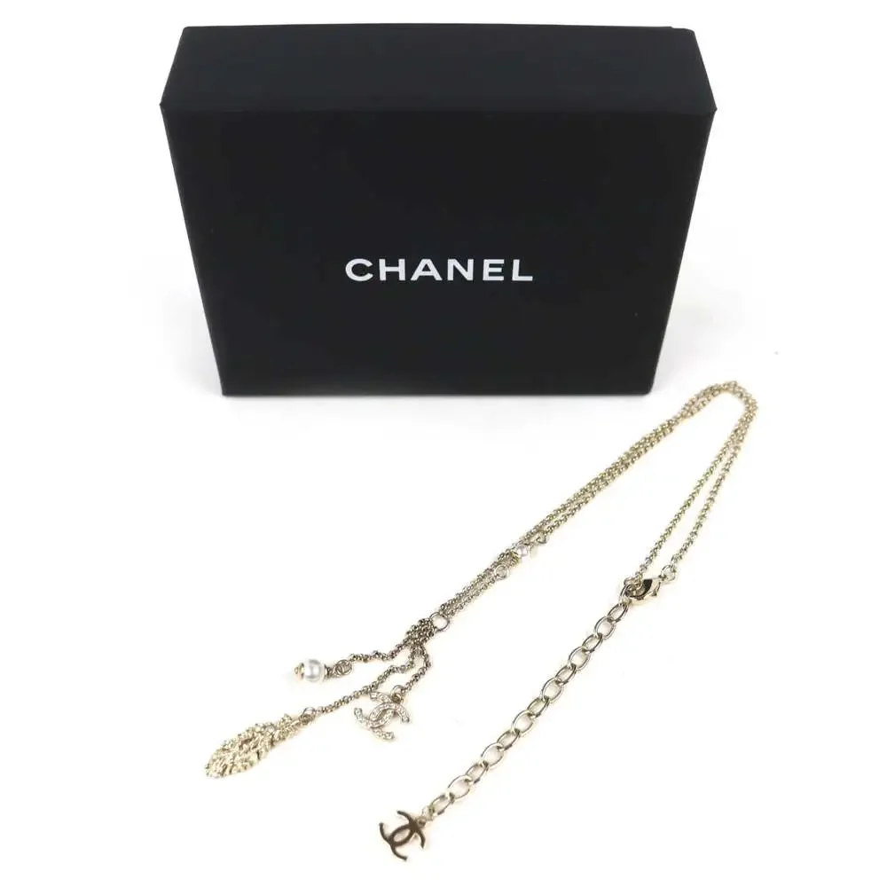 Chanel Cc Logo Pendant Necklace Metal #261340C11B